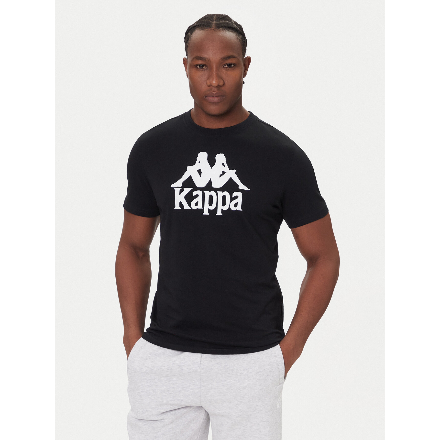 Kappa T-Shirt Authentic 361N6QW Czarny Regular Fit
