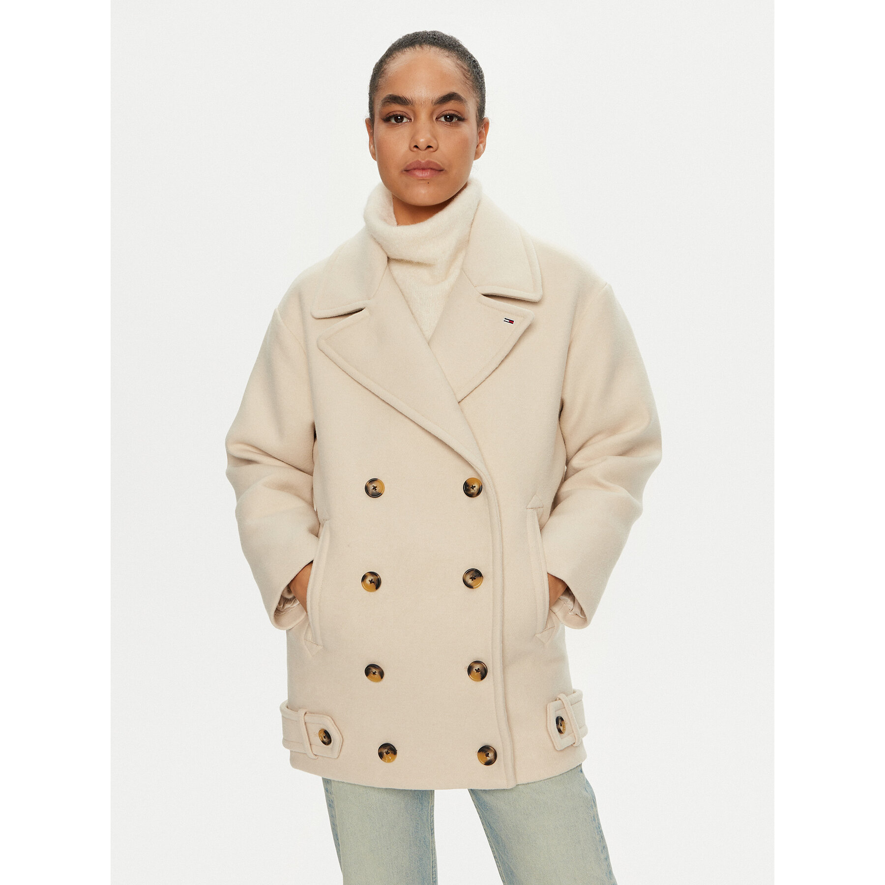 Tommy Jeans Płaszcz przejściowy DW0DW19752 Beżowy Regular Fit