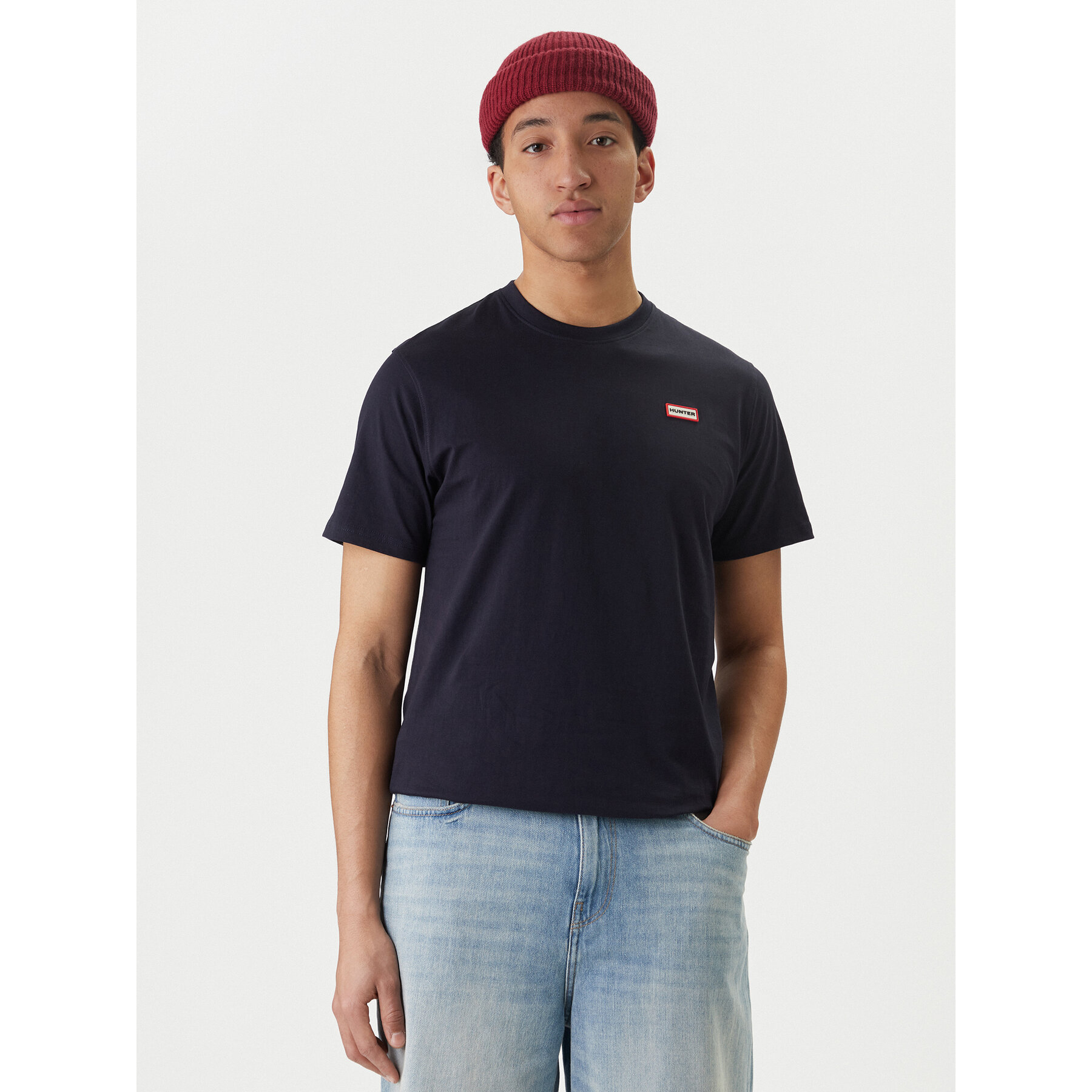 Hunter T-Shirt Essentials HARM0085252 Granatowy Regular Fit