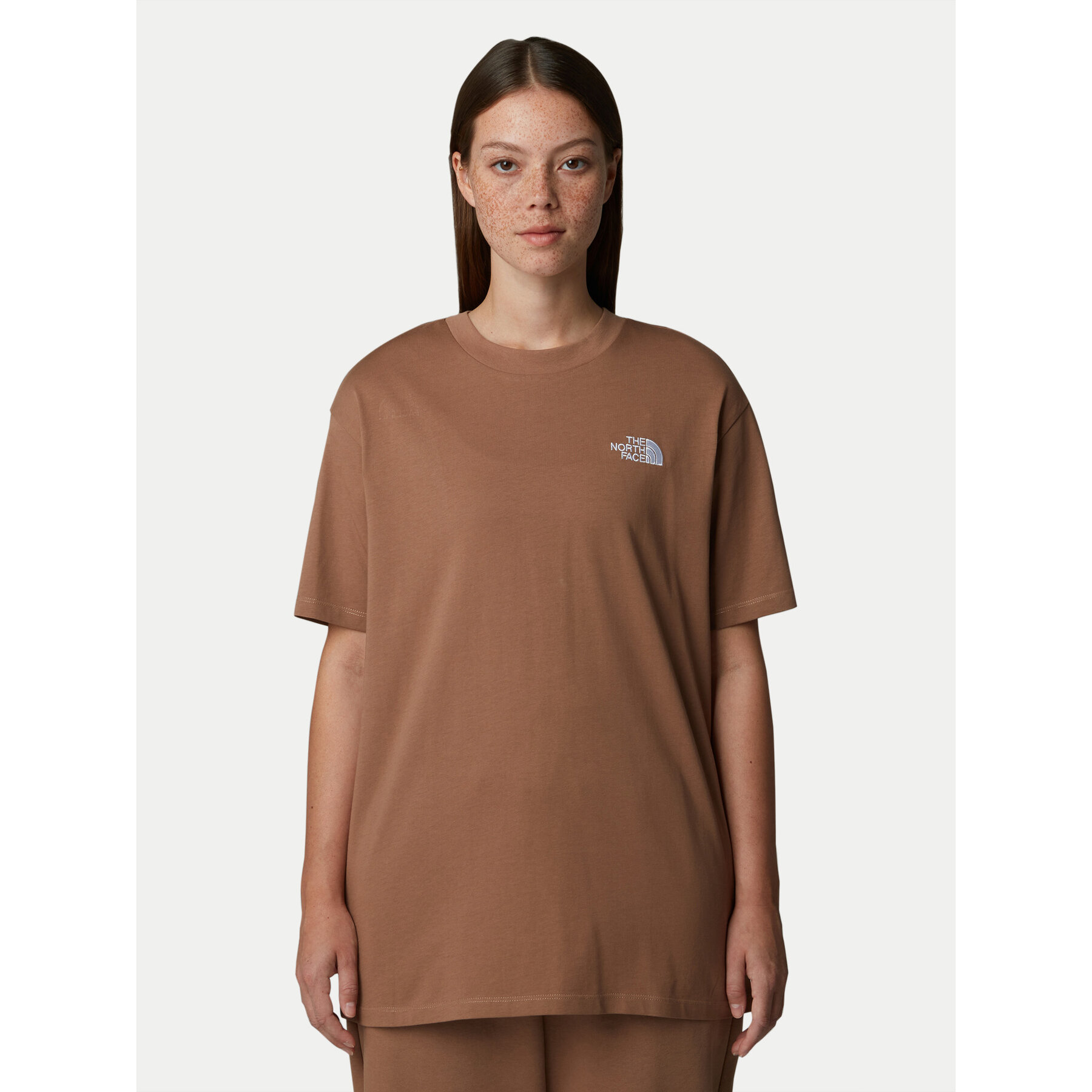 The North Face T-Shirt Simple Dome NF0A87NQ Brązowy Oversize
