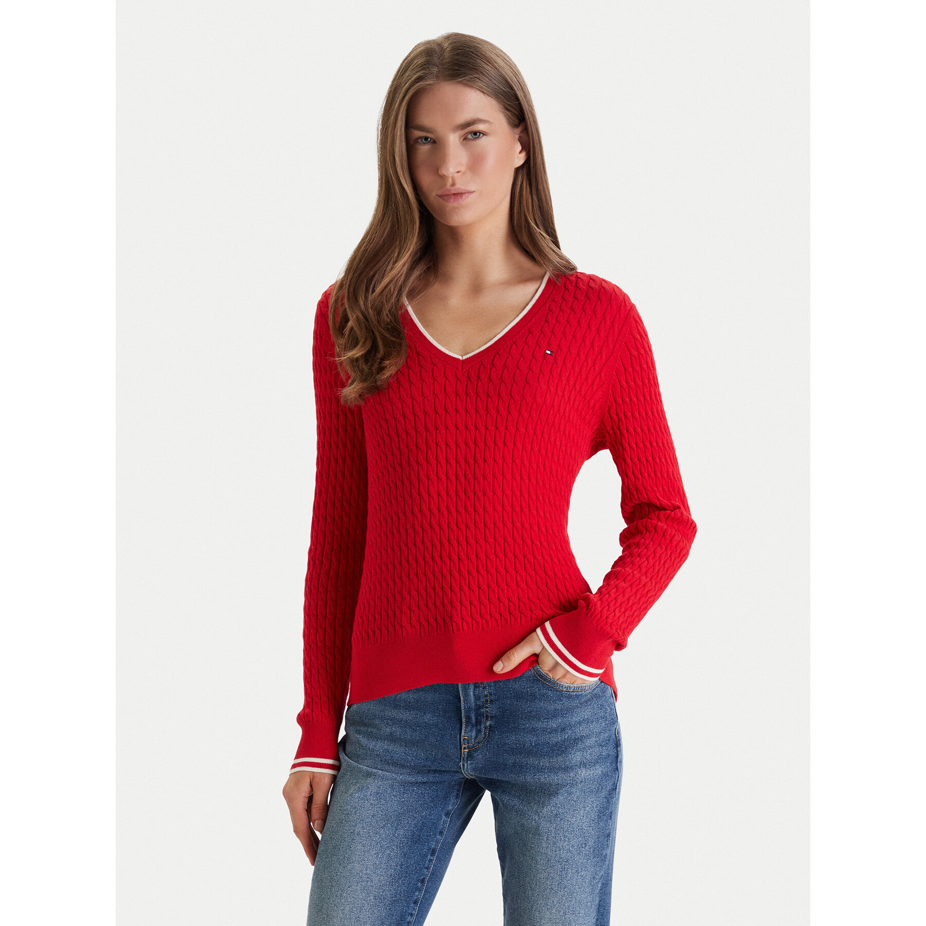 Tommy Hilfiger Sweter WW0WW44987 Czerwony Regular Fit