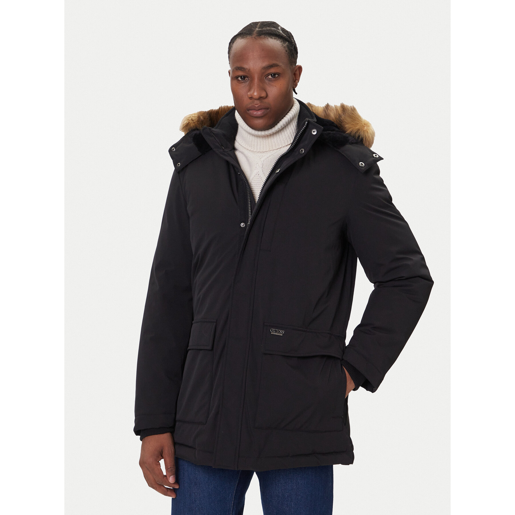 Guess Kurtka puchowa M5BL2G W2712 Czarny Regular Fit