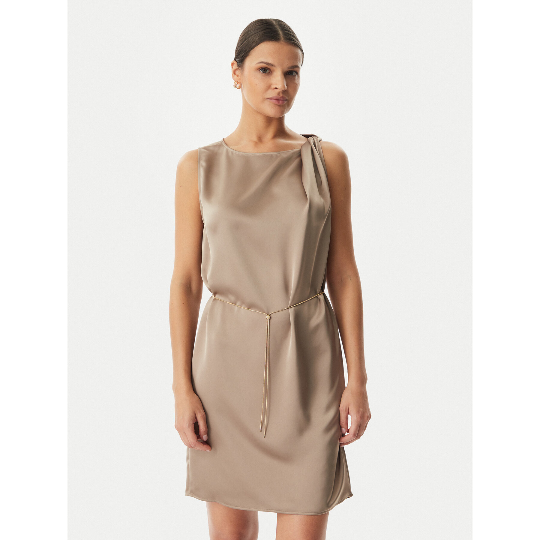 HUGO Sukienka koktajlowa Koberi 50566963 Brązowy jasny Regular Fit