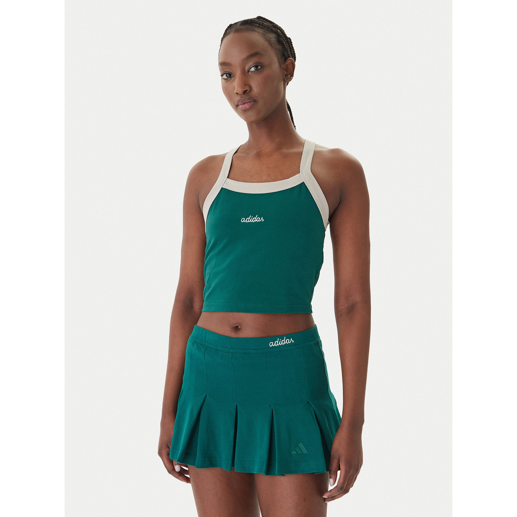 adidas Top Seasonal Essentials Colorpop JZ0195 Zielony Slim Fit