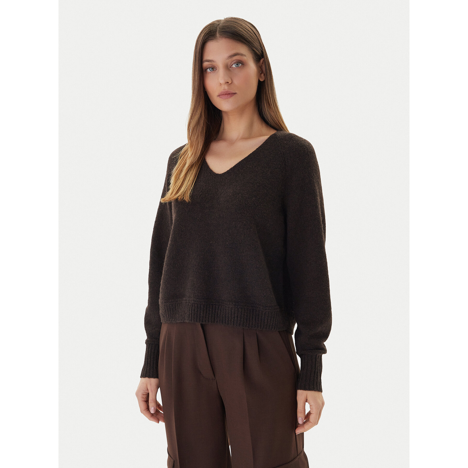 Vero Moda Sweter Aquarius 10331898 Brązowy Regular Fit