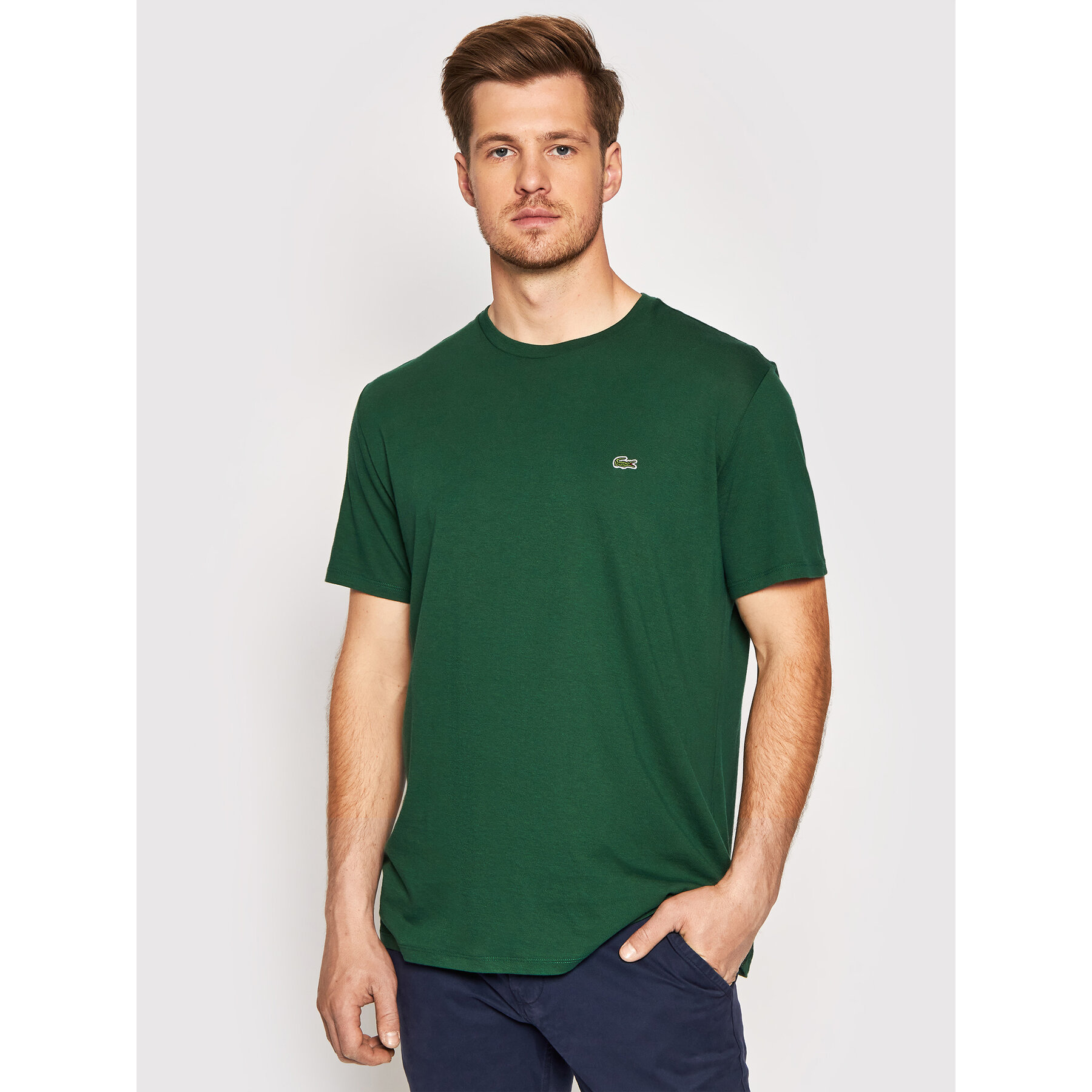 Lacoste T-Shirt TH6709 Zielony Regular Fit