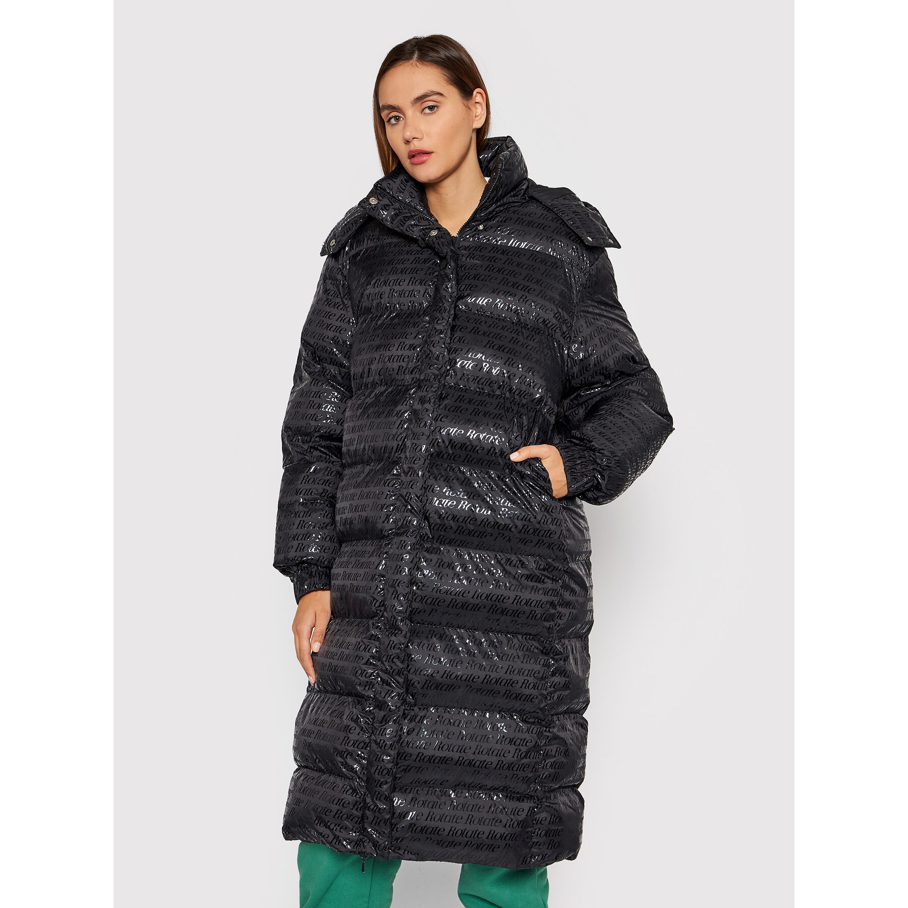 ROTATE Kurtka zimowa Tina RT789 Czarny Relaxed Fit
