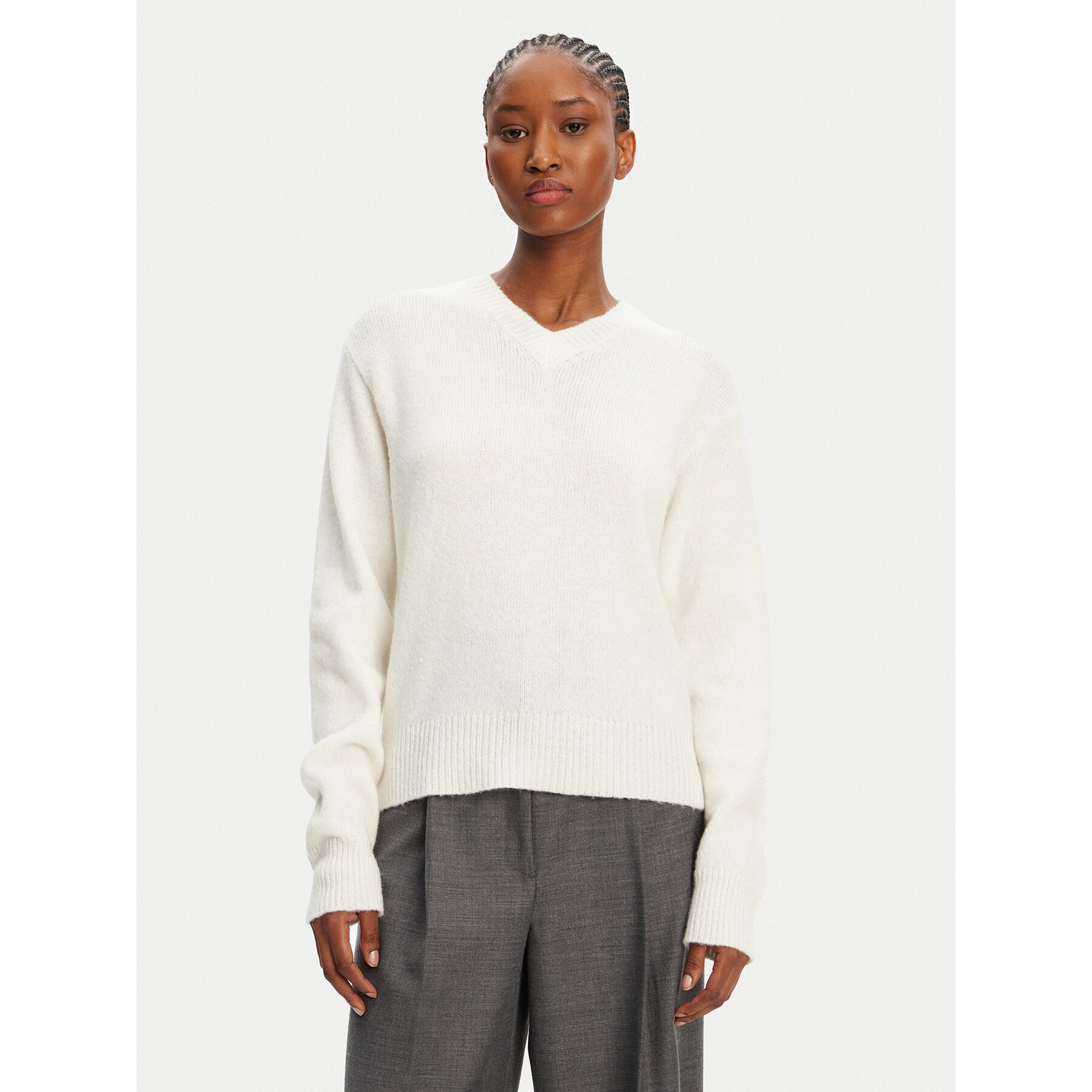 HUGO Sweter Solanu 50545092 Écru Regular Fit