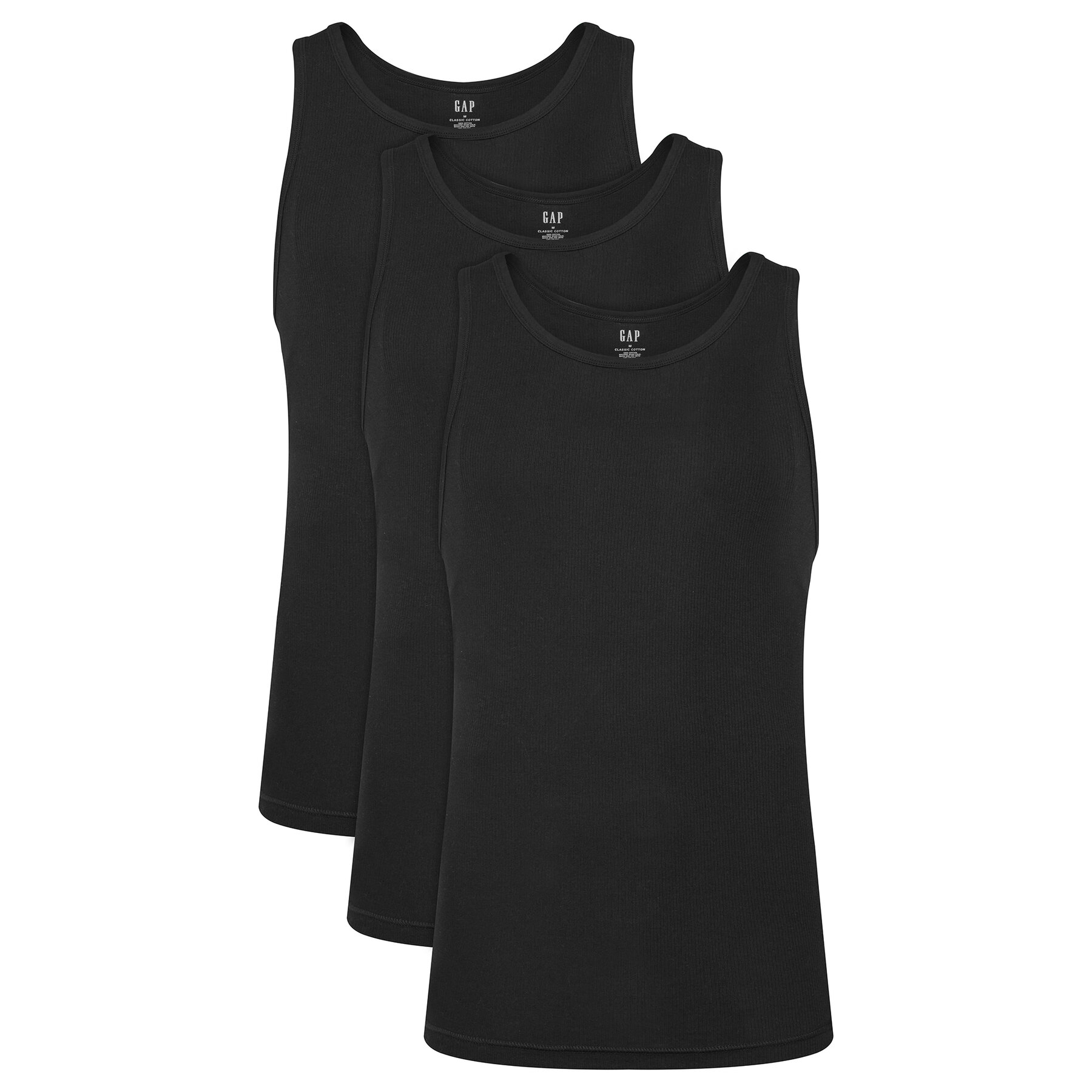 Gap Komplet tank topów 483958-01 Czarny Regular Fit