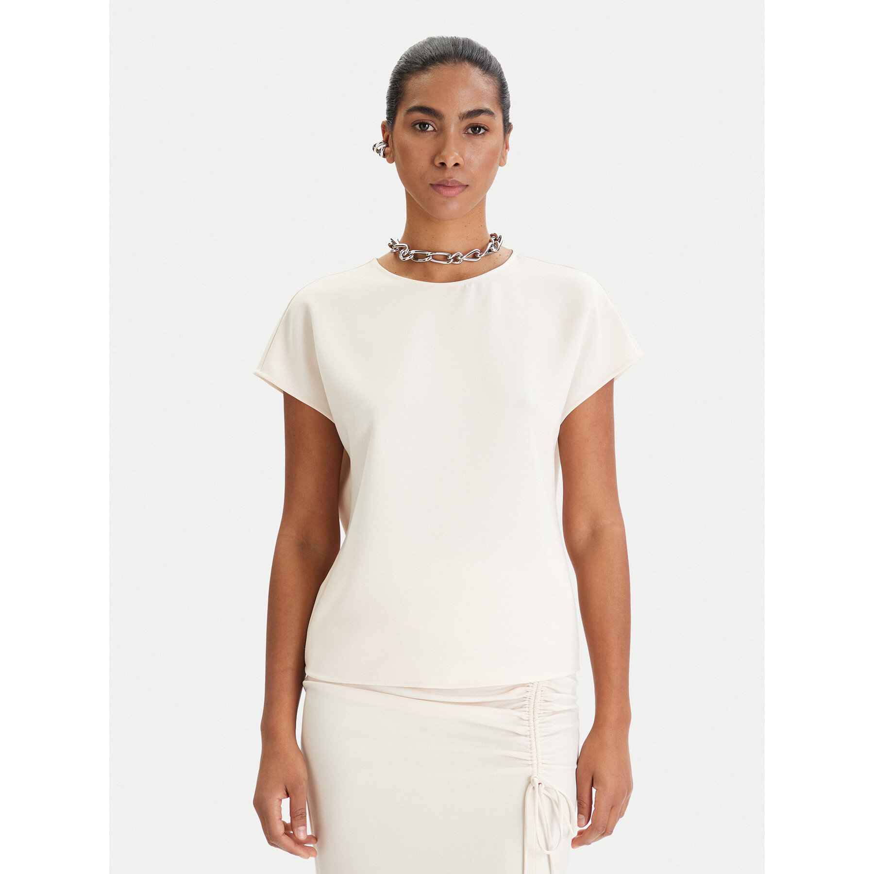 Patrizia Pepe Bluzka 8C0848/A701-W409 Écru Regular Fit