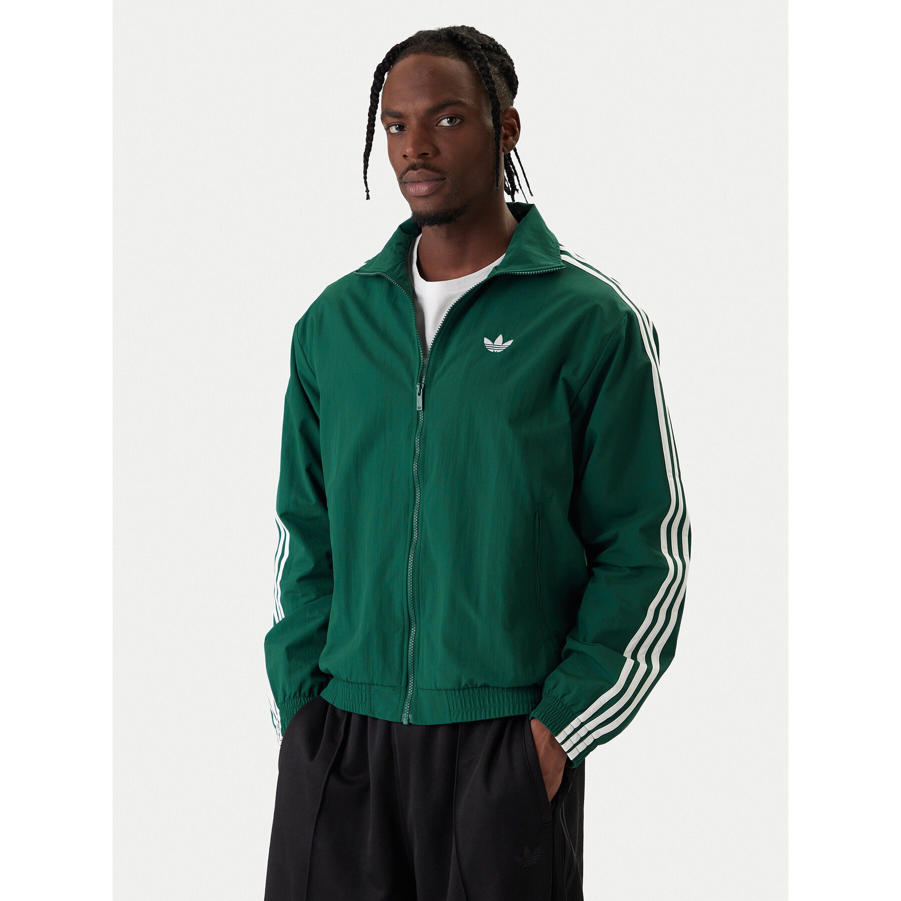 adidas Bluza Firebird KC8018 Zielony Regular Fit