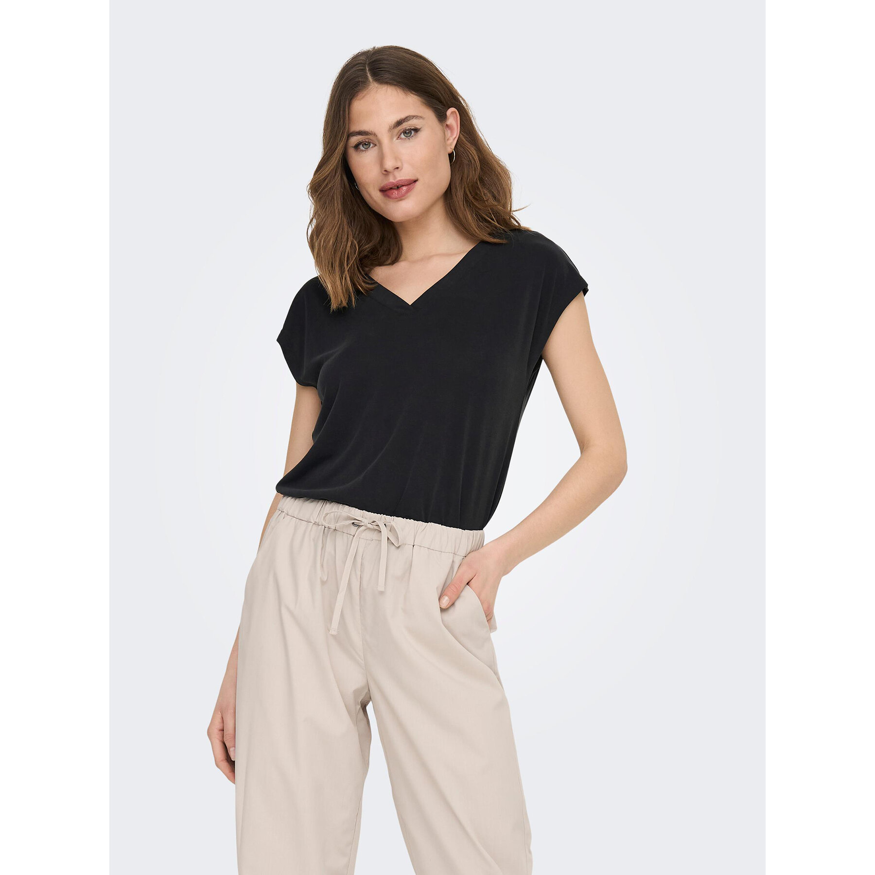 ONLY T-Shirt Free 15287041 Czarny Regular Fit