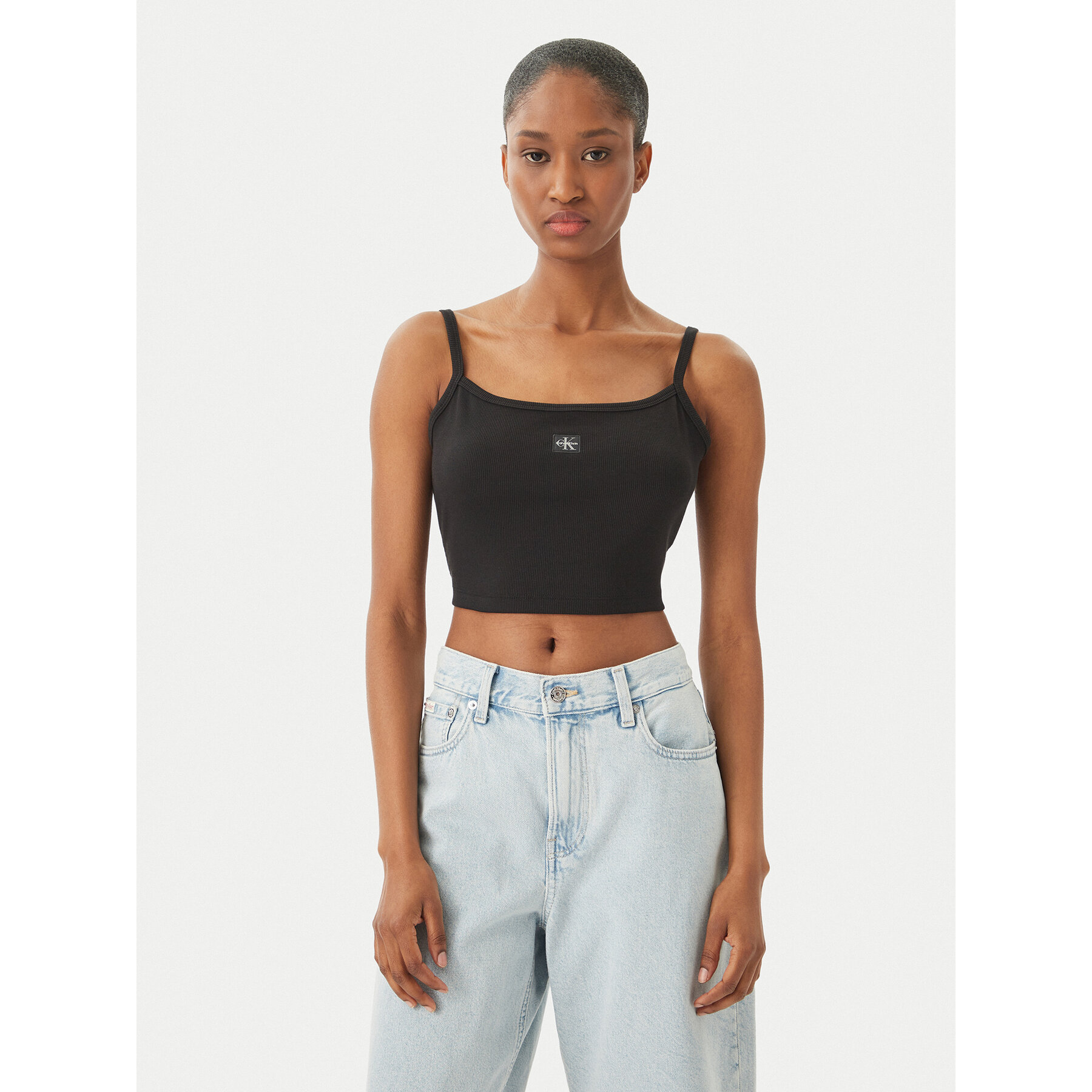 Calvin Klein Jeans Top LV047F221G Czarny Slim Fit