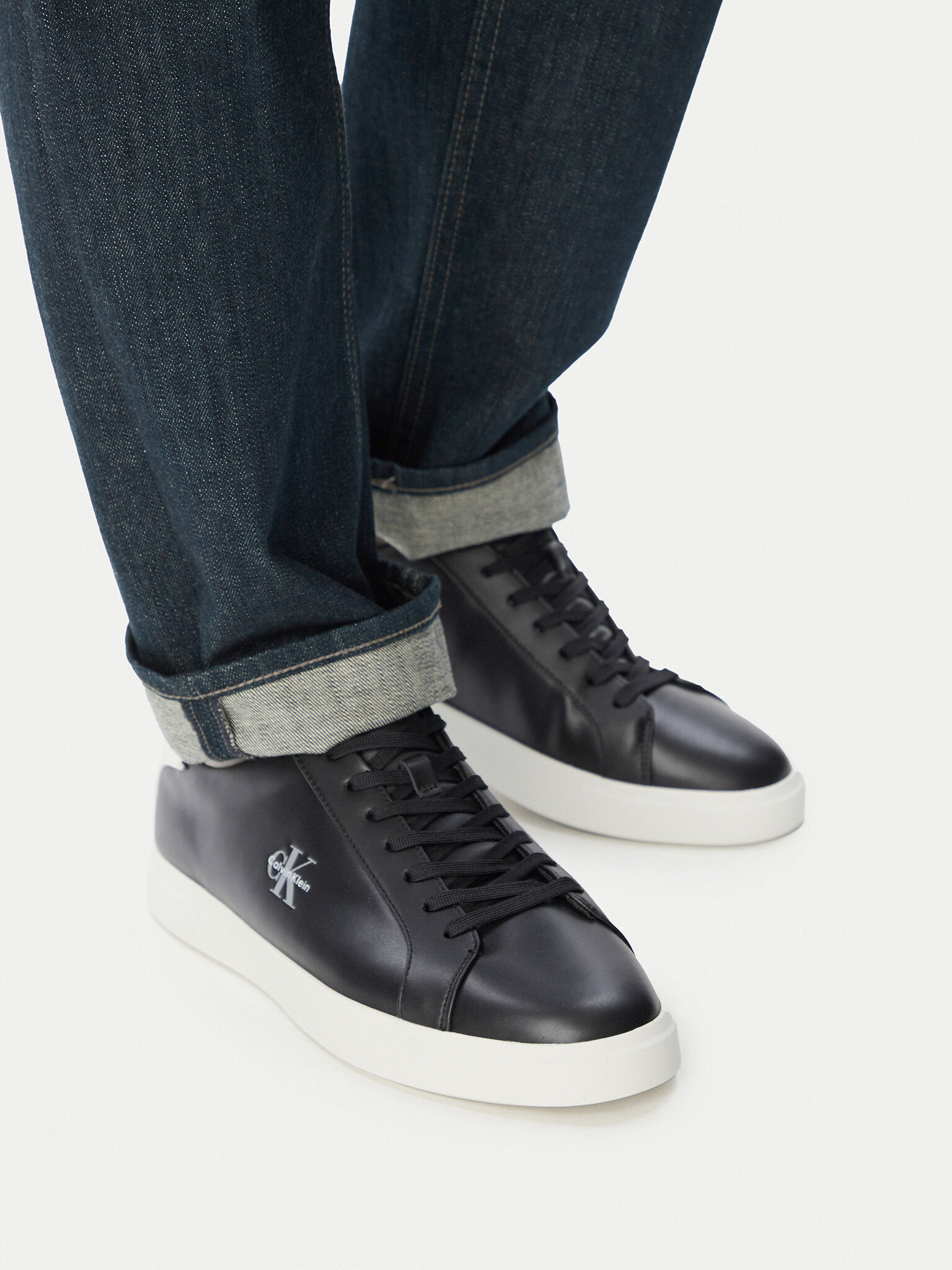Pánské Calvin Klein Sneakersy, Velikost:45, Barva: Černá, Low Prof Cupsole Lth HM0HM02123