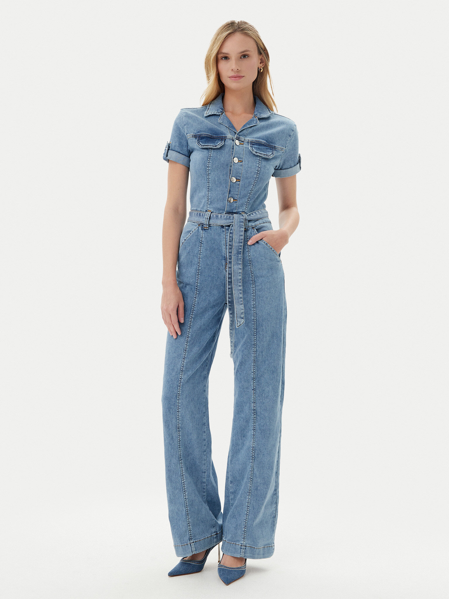 Guess Jumpsuit W5GD1B D5O90 Blu Regular Fit