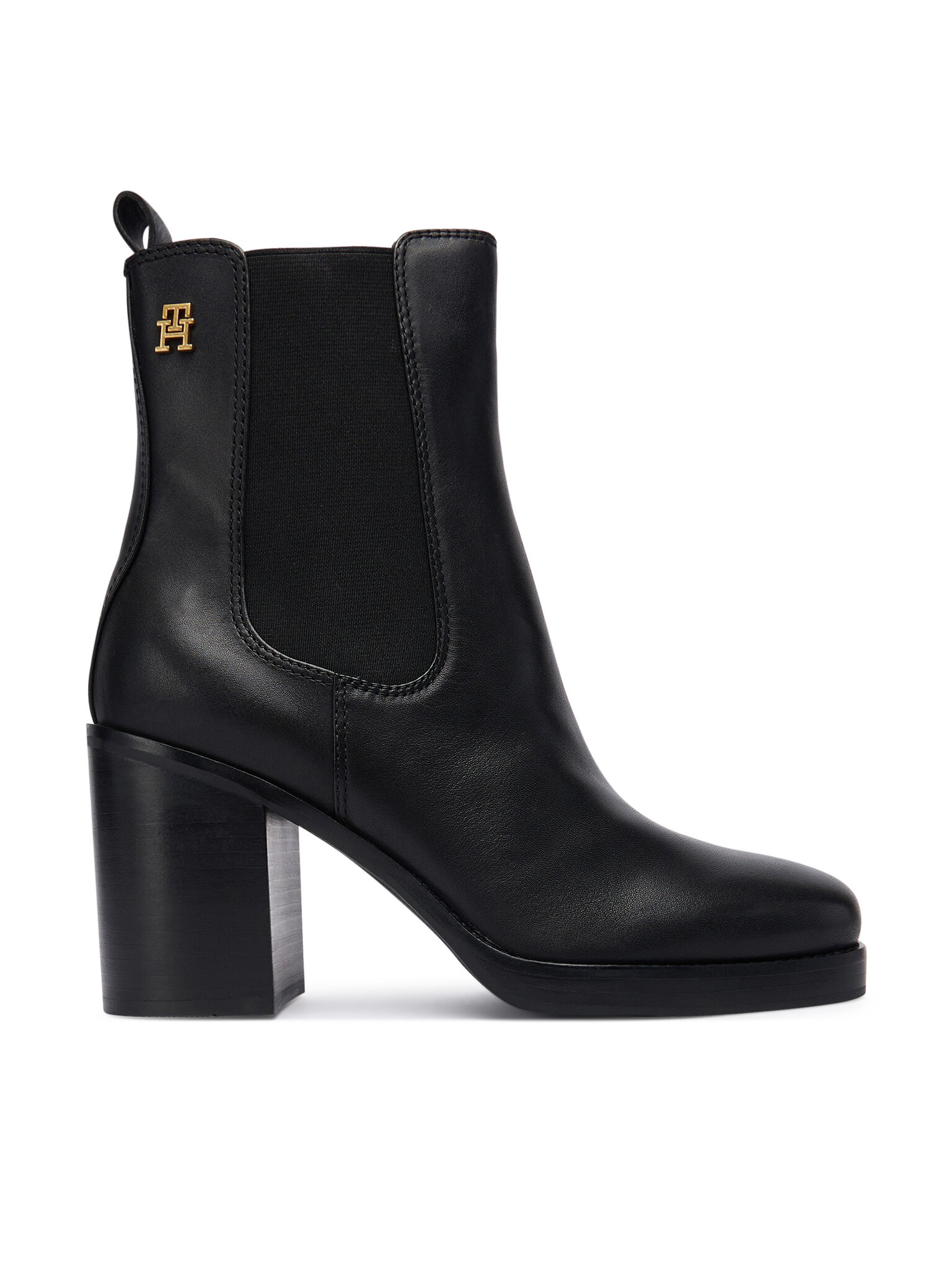 Tommy Hilfiger Stivaletti Square Toe Chelsea High Block Hl FW0FW08844 Nero