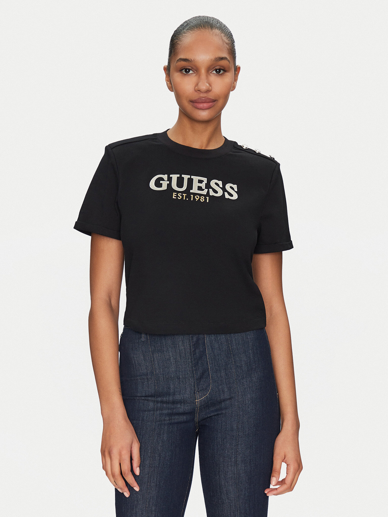 Guess T-shirt W5GI15 K8FQ4 Nero Regular Fit