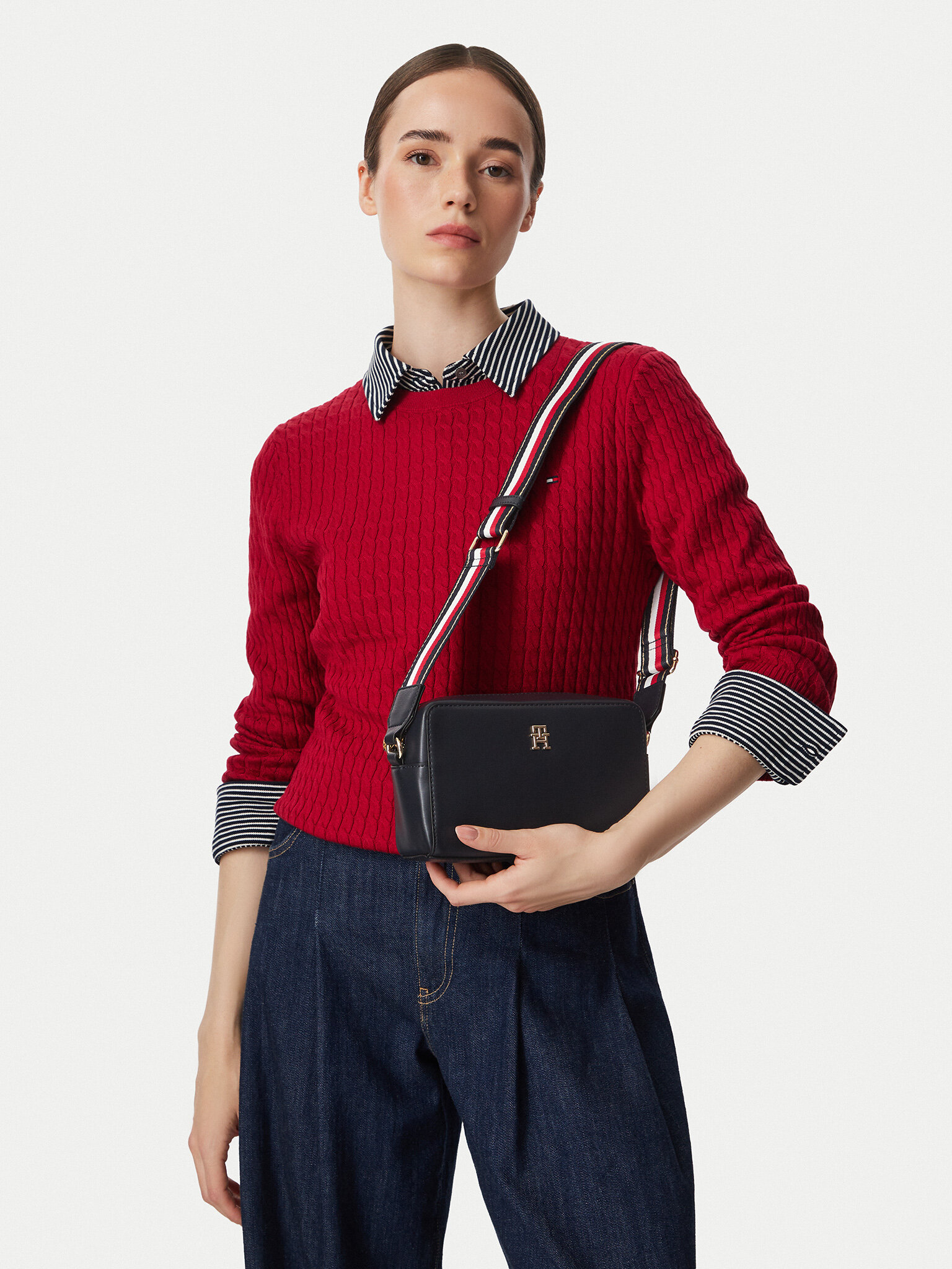 Tommy Hilfiger Borsetta Th Joy Camera Bag Corp AW0AW19315 Blu scuro