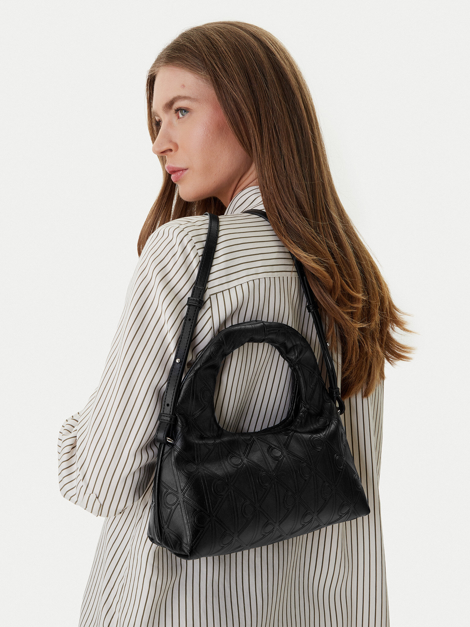Calvin Klein Borsetta Emblem Aop Puffer Bag With Strap LV04F3200G Nero