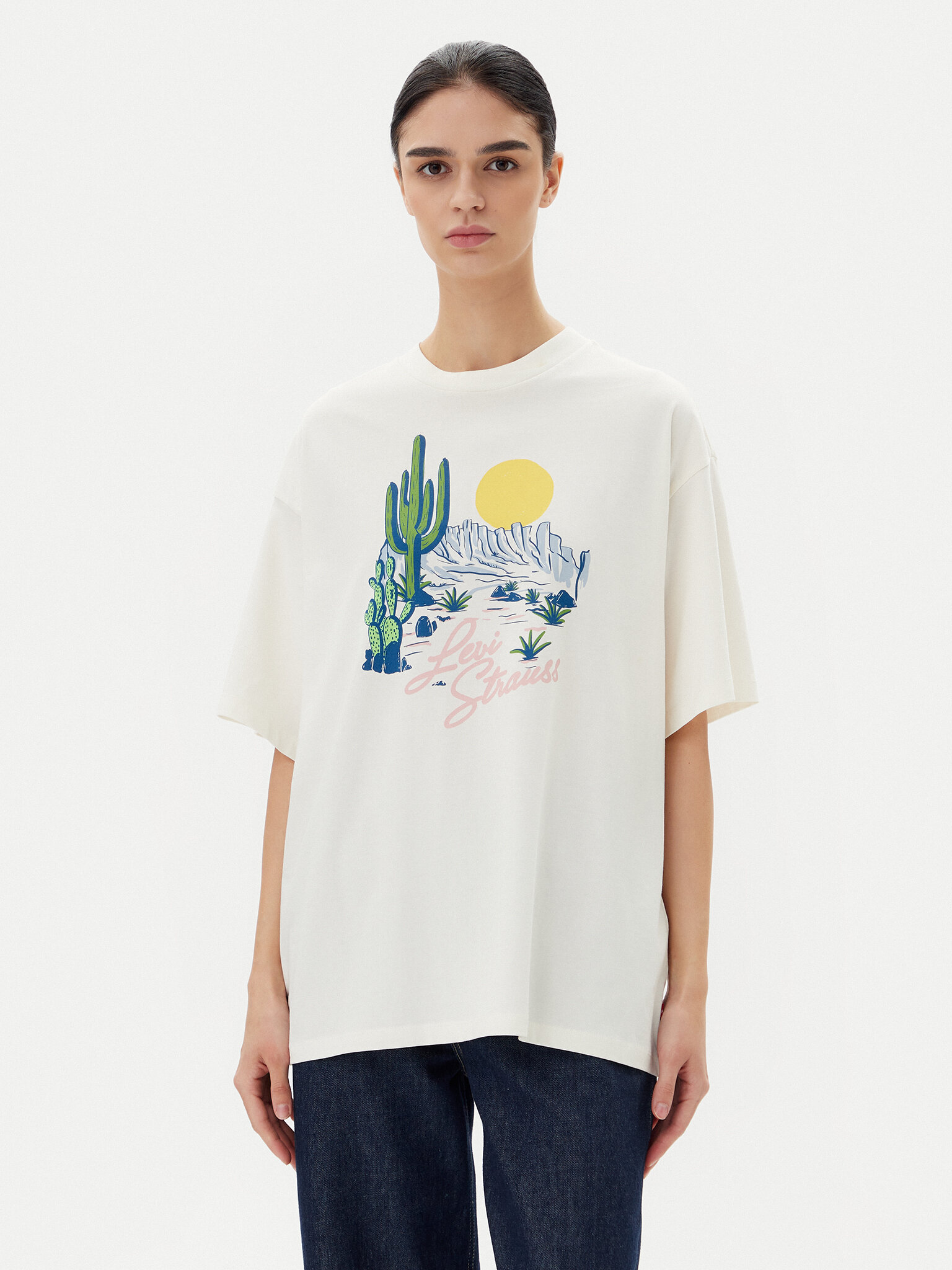 Levi's Damski T-Shirt , rozmiar L, Biały, Graphic A4924-0082