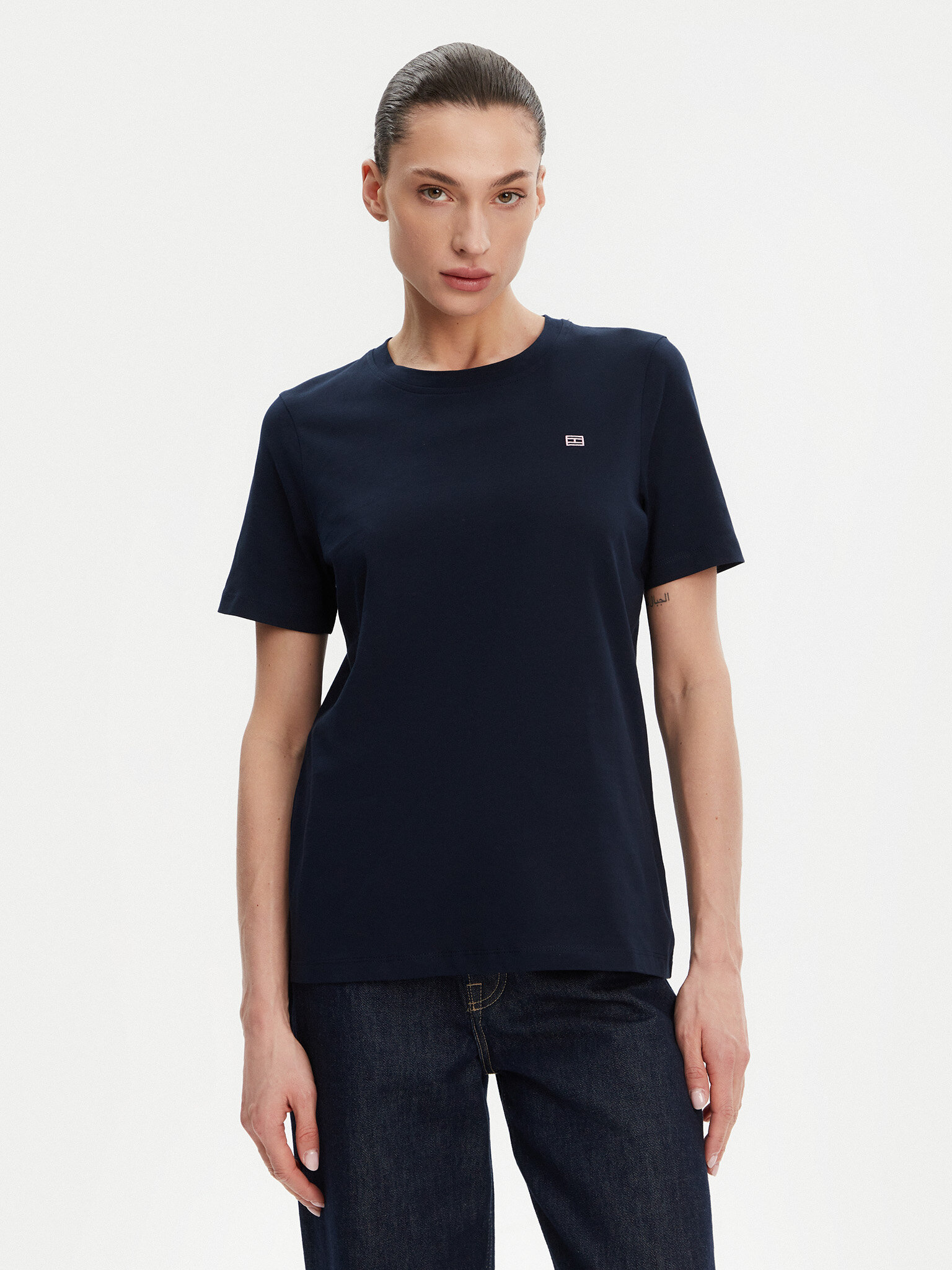 Tommy Hilfiger Damski T-Shirt , rozmiar S, Granatowy, WW0WW45522