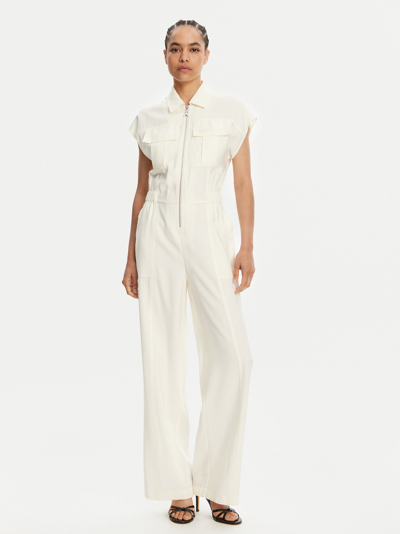 Patrizia Pepe Jumpsuit 2T0072 A573 W146 Écru Regular Fit