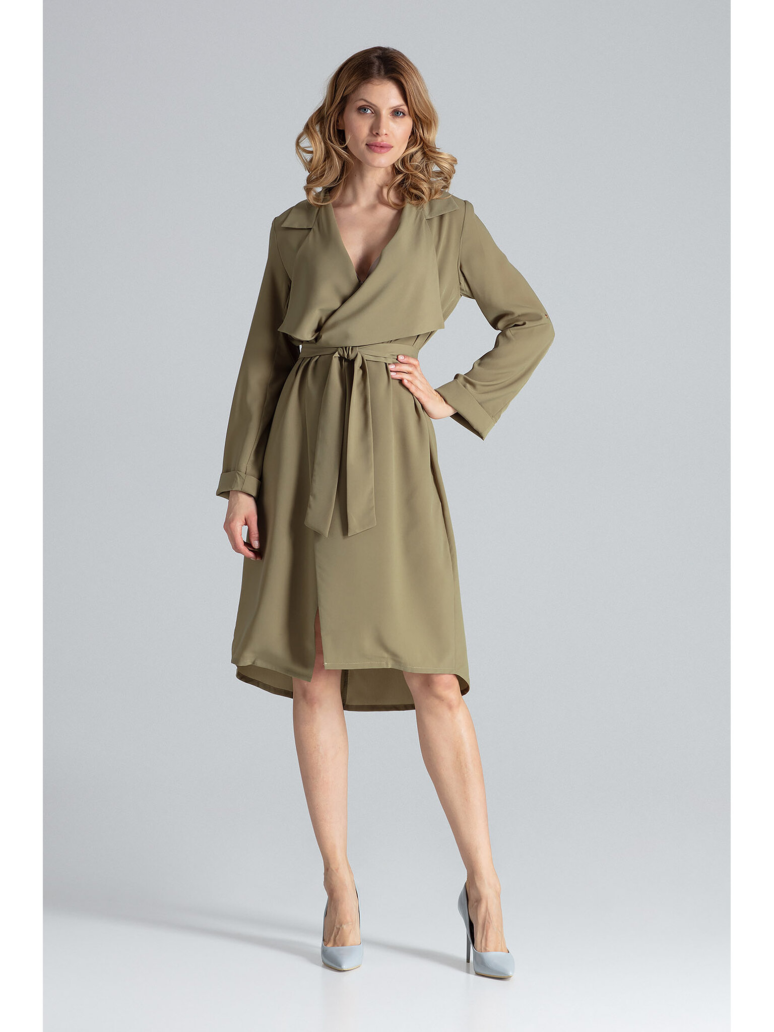 Dámské FIGL Šaty, Velikost:XL, Barva: Khaki, M464