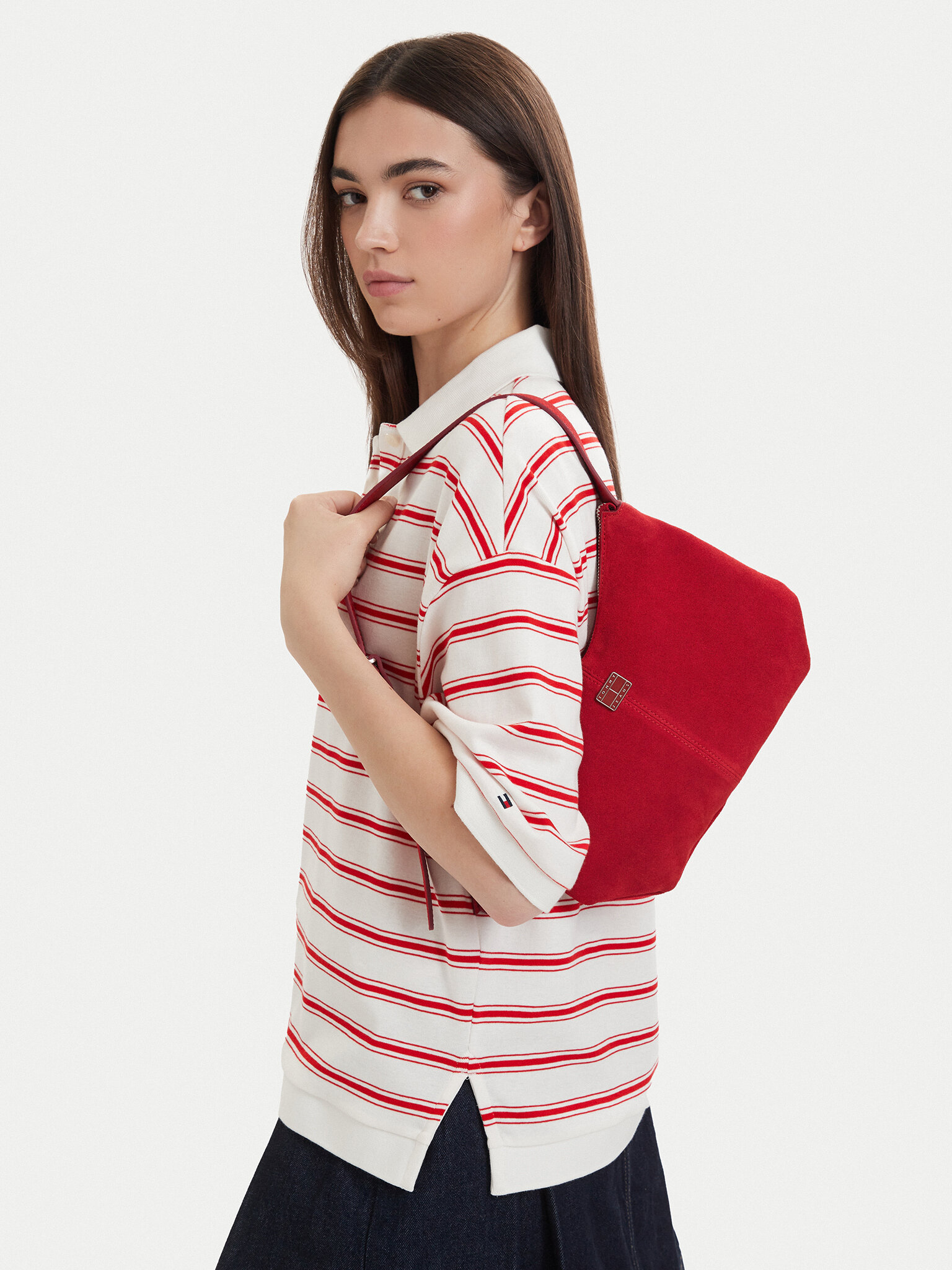 Tommy Jeans Borsetta Tjw Slouchy Suede Shoulder Bag AW0AW18859 Rosso
