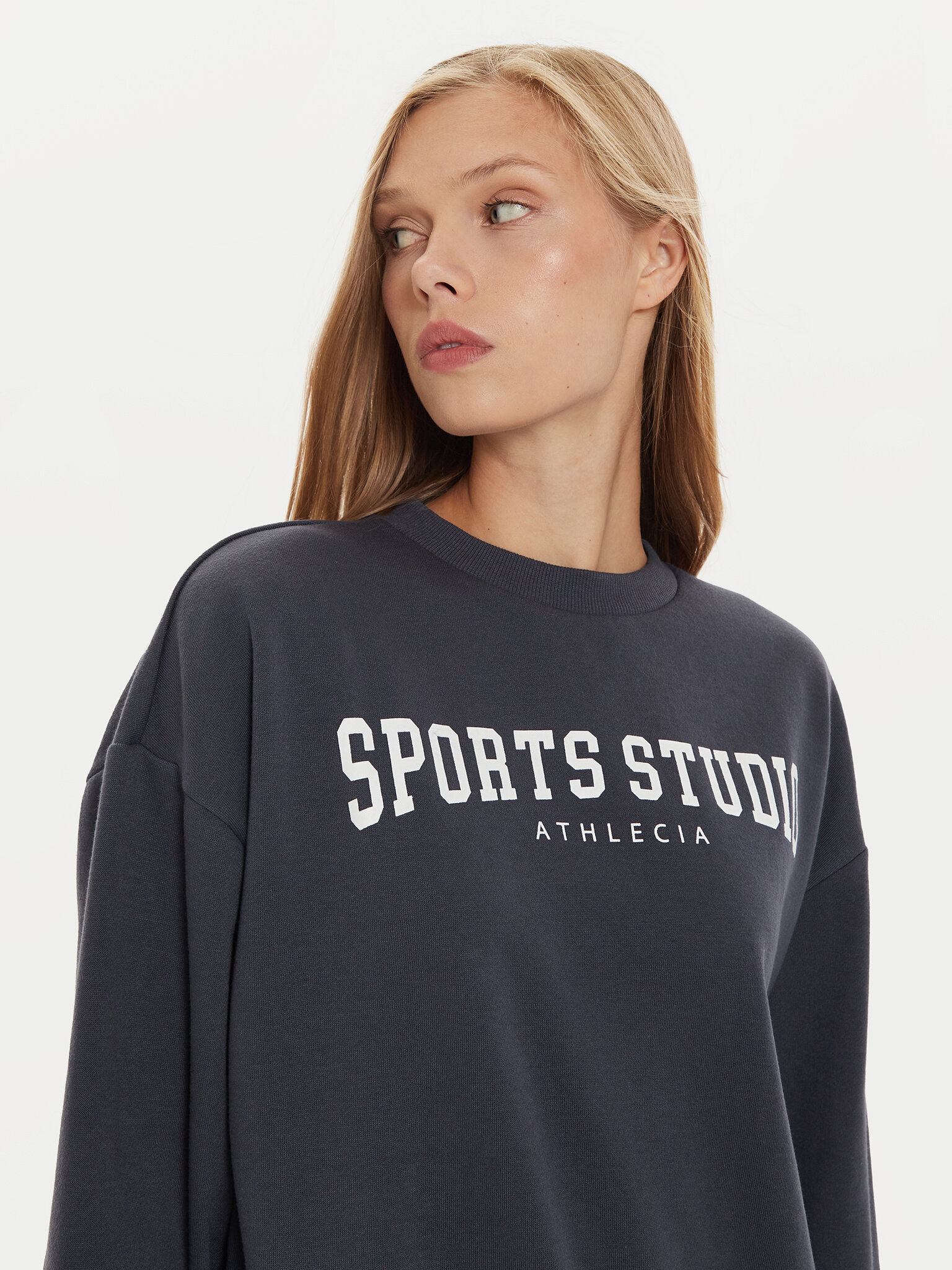 Athlecia Athlecia Bluza Giannis W Crew Neck EA243363 Niebieski Regular Fit