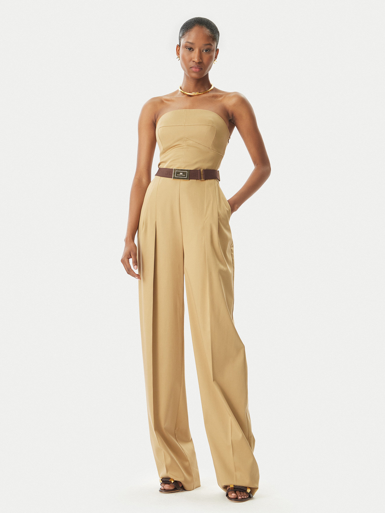 Elisabetta Franchi Jumpsuit TU05152E2 032 Beige Regular Fit