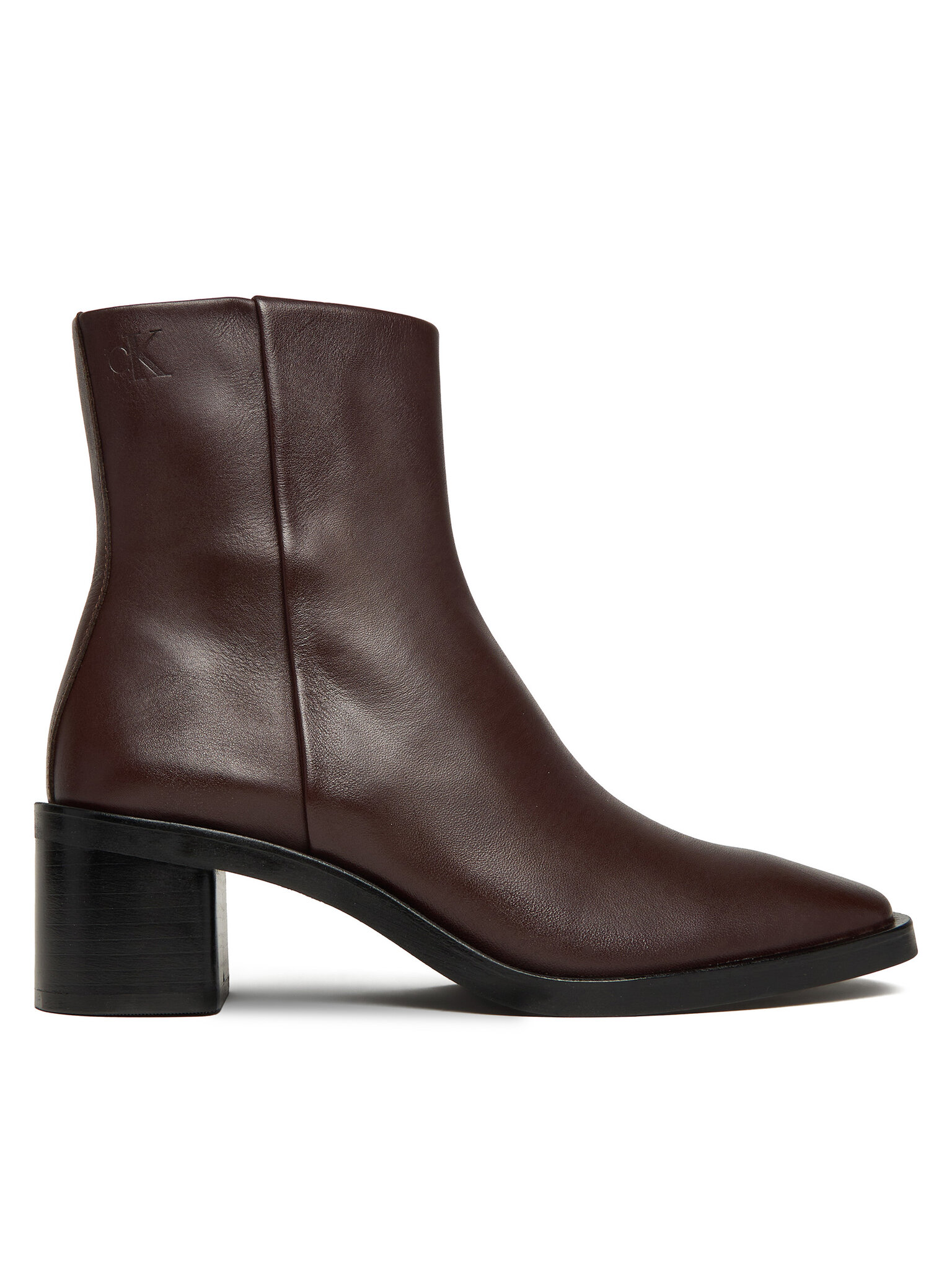 Calvin Klein Stivaletti Block Heel Zip Boot Lth HW0HW02593 Bordeaux