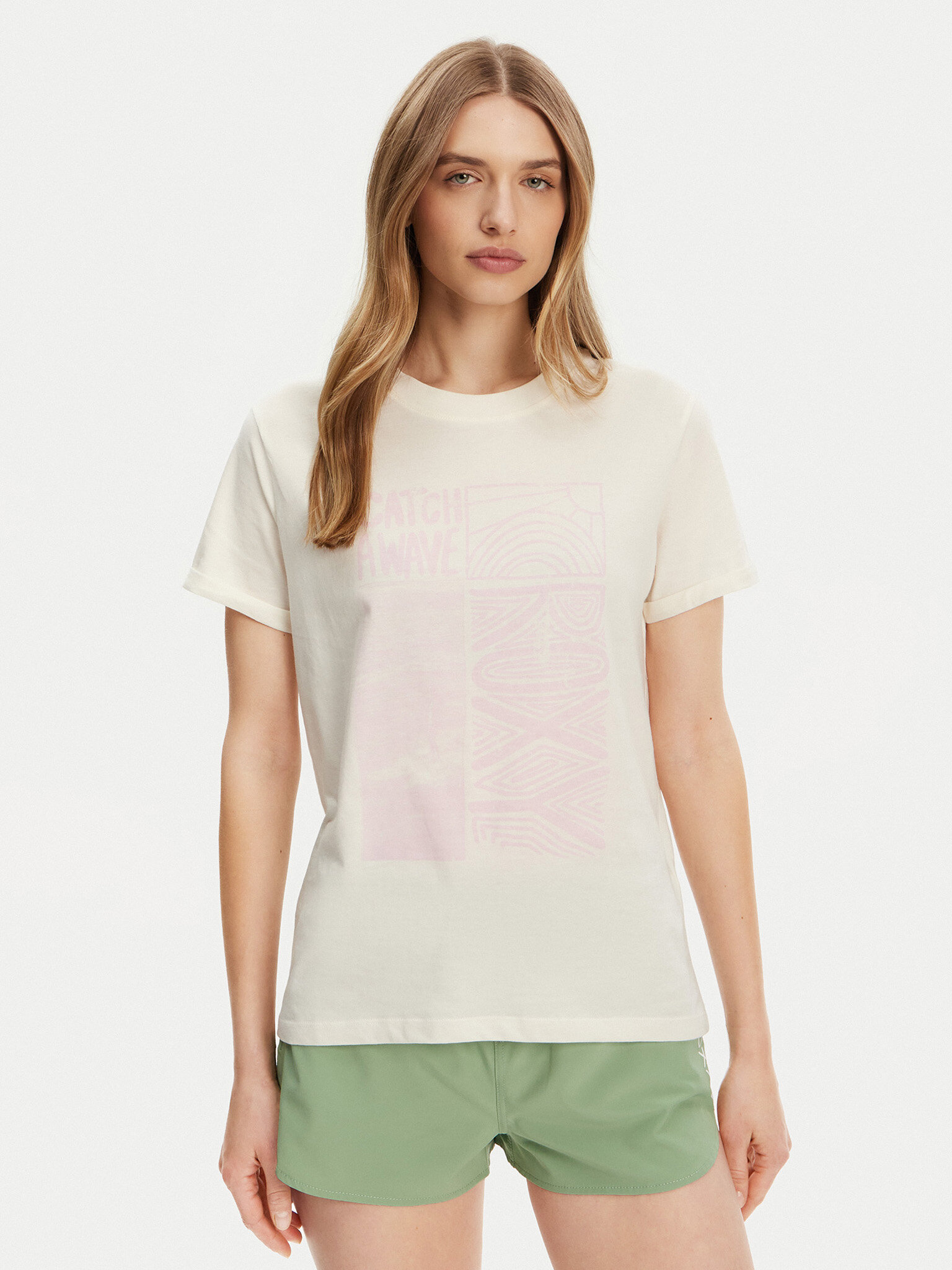 Roxy Damski T-Shirt , rozmiar S, Kremowy, ERJZT05911
