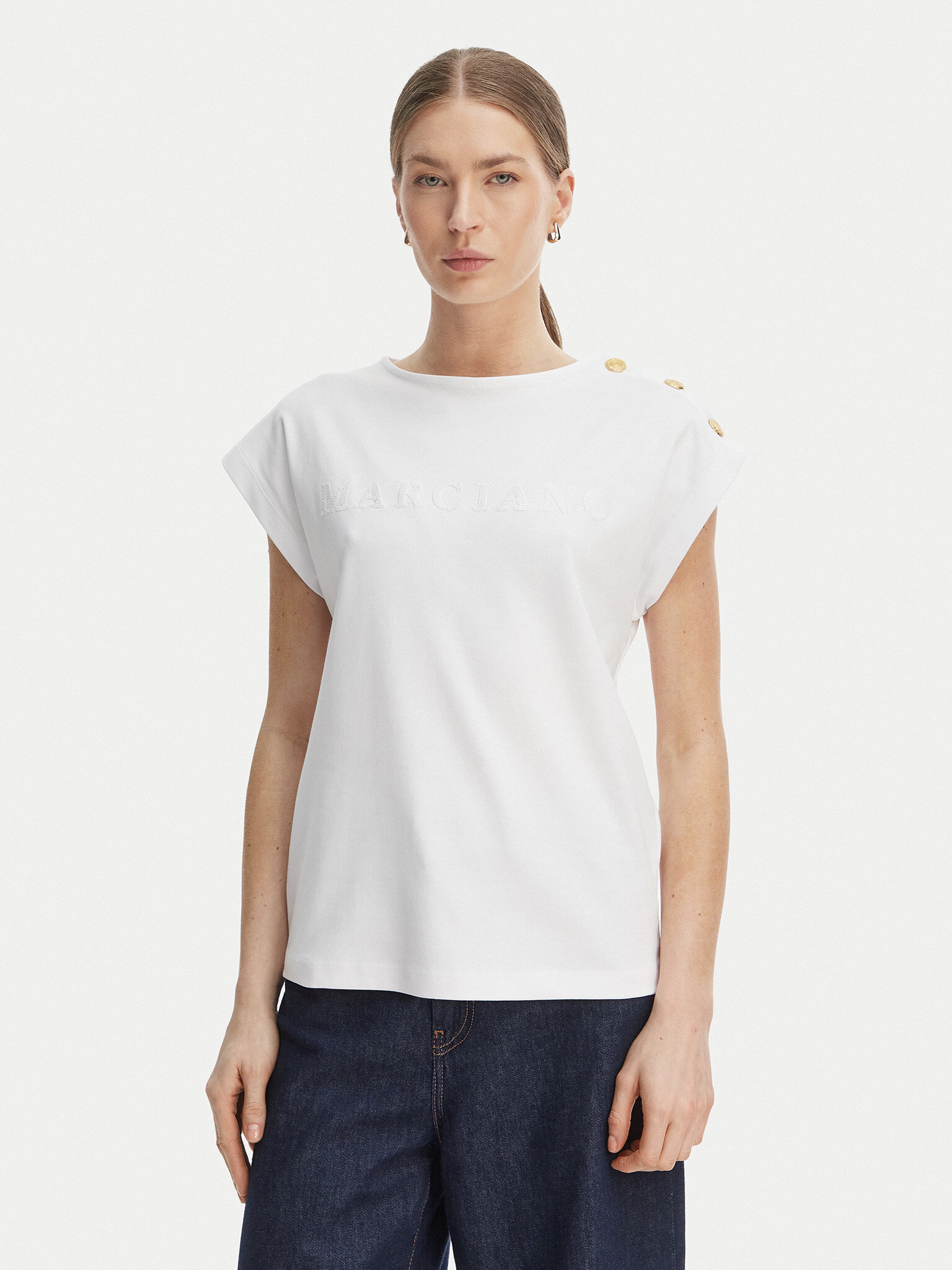 Marciano Guess Damski T-Shirt , rozmiar XL, Biały, G6GI04 K3505
